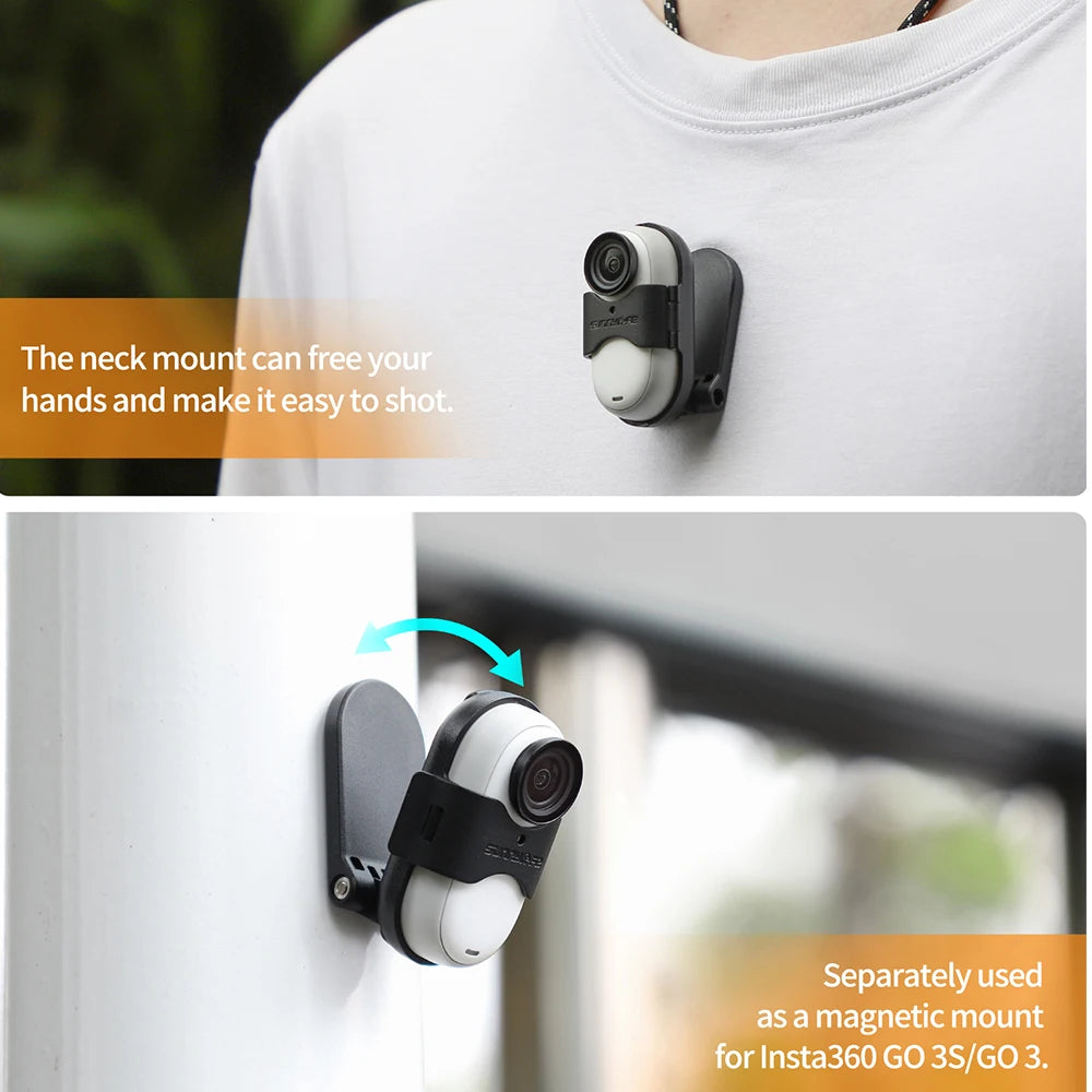Action Sport Camera For Insta 360 Go 3/3S Adjustable Magnetic Neck Strap Mount Stand Hand Freely Multi Necklace Tabletop Bracket