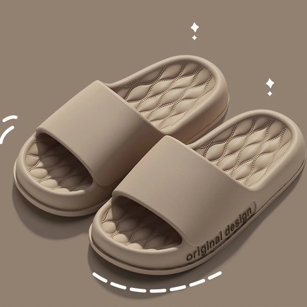 Bebealy Letter Women Slippers House Shower Bathroom Shoes EVA Beach Slides Fashion Soft Cloud Slippers Summer Women Sandals