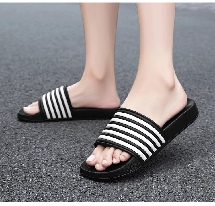 Men's Slides Sandals EVA Foam Comfortable Non-Slip Women's Massage Slippers for Beach Pool House Indoor Outdoor Shower
