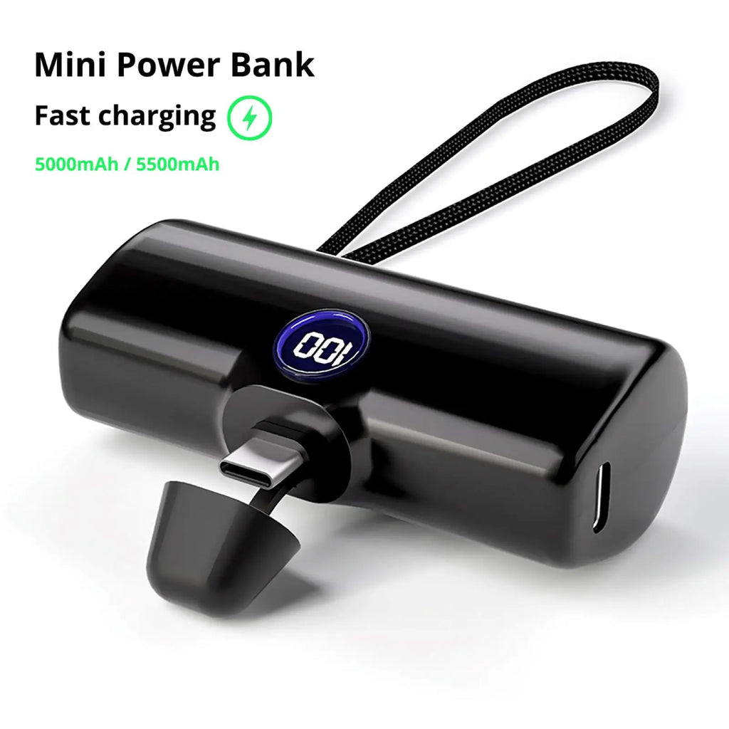 Pocket-sized Mini Power Bank Compact External Battery Portable Charger 5000mAh 5500mAh Spare Battery for iPhone Samsung Xiaomi