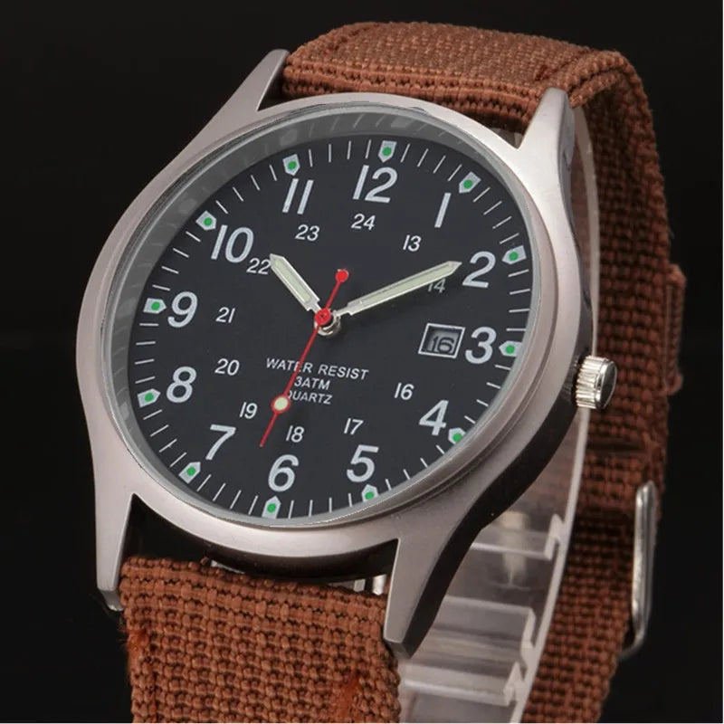 Boys Brand Cheap Watches Men Fashion Casual Nylon Band Sports Army Gifts Date Quartz Wrist Watch Fluorescent Relogio Masculino