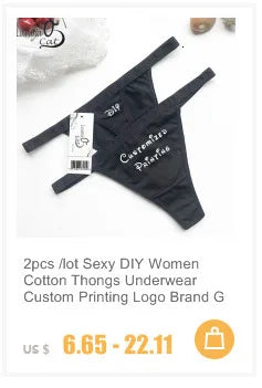 Women Sexy Custom Printing G string Underwear Cotton Panties for Lady Thongs Lingerie Underpant