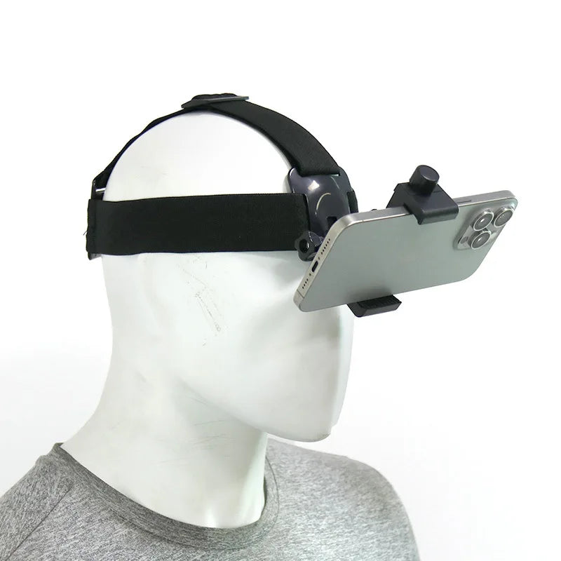 Comfortable Phone Head Strap Mount Adjustable Headband for Action Video Travel Vlog and Outdoor Adventure Recording
