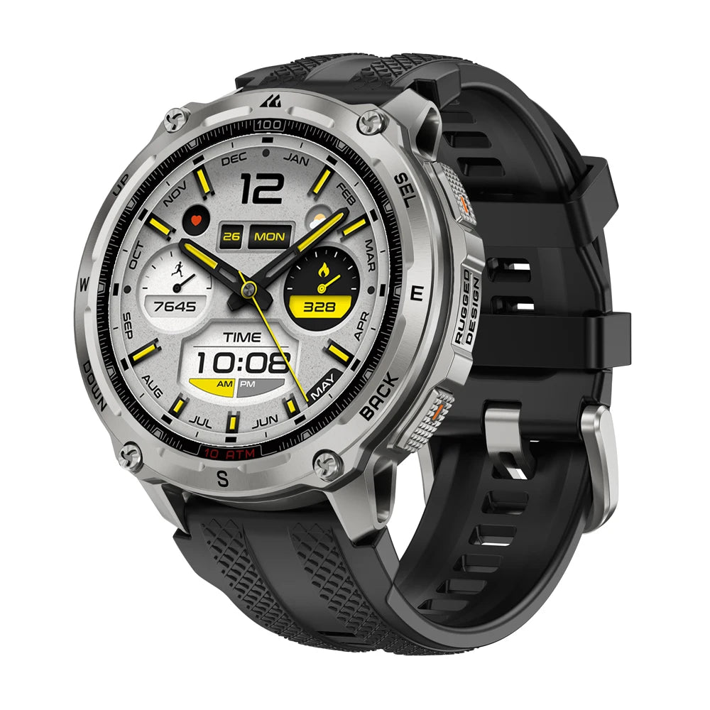 KOSPET Tank T4 Smart Watch for Men with 32GB Storage 6-Sat GPS Offline Maps 10ATM Waterproof Heart Rate Diving Skiing Hiking