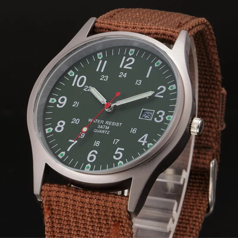Boys Brand Cheap Watches Men Fashion Casual Nylon Band Sports Army Gifts Date Quartz Wrist Watch Fluorescent Relogio Masculino