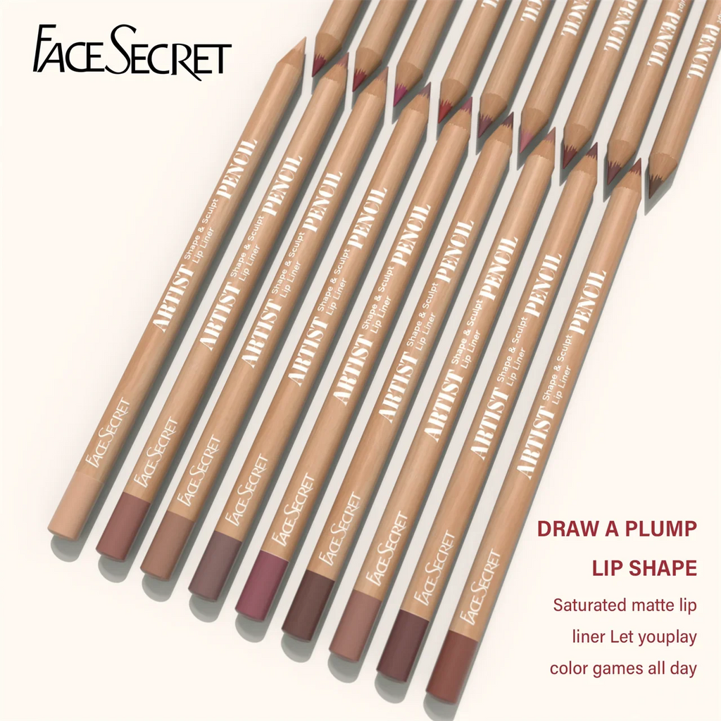 Face Secret 18 ColorLip Liner Pencil Weightless Precise With Super Soft Blendable Texture Matte Soft