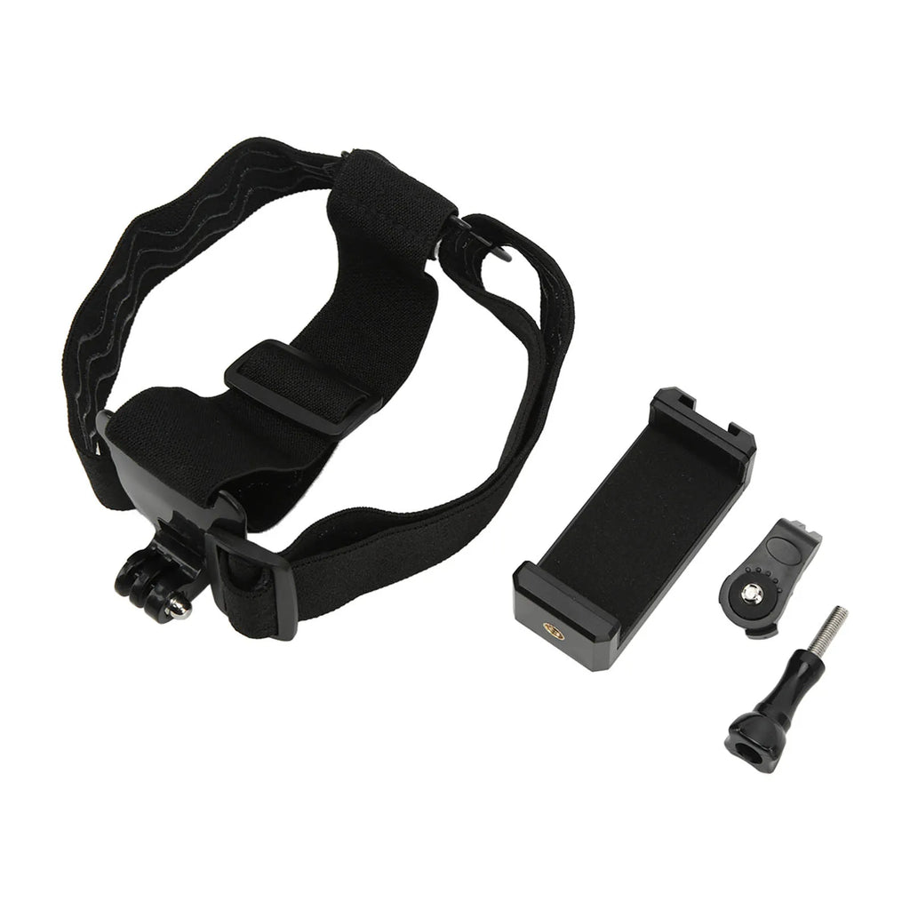Head Strap Mount Headband with Phone Clip Holder for Smartphone for DJI OSMO ACTION 4 3 for SJCAM SJ4000 for Insta360 X3 X4