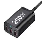 USB C Fast 200W 6-Port Charging  Fast  GaN Charger Power Adapter For iPhone 14/13/12 Series, Samsung Galaxy S23/S22/S21