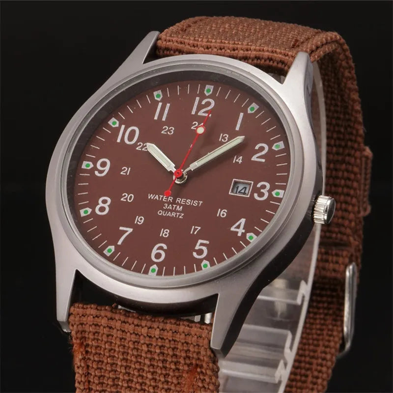 Boys Brand Cheap Watches Men Fashion Casual Nylon Band Sports Army Gifts Date Quartz Wrist Watch Fluorescent Relogio Masculino