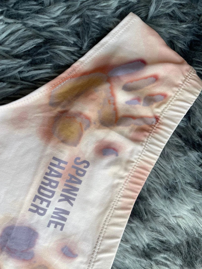Women's Breathable Seamless Underpants Handprint Letter Printed Panties Sexy Low-waisted Knickers Elastic Female Briefs