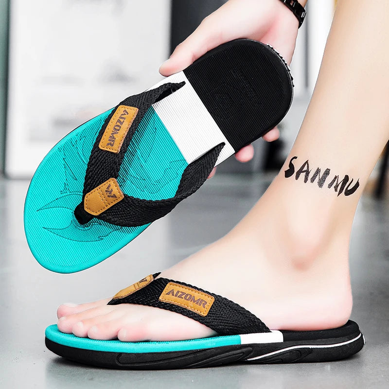 Man House Flip Flops Summer Breathable Beach Shoes EVA Slippers Sandals Men Luxury Flip Flops Soft Slippers Home Clogs Slides