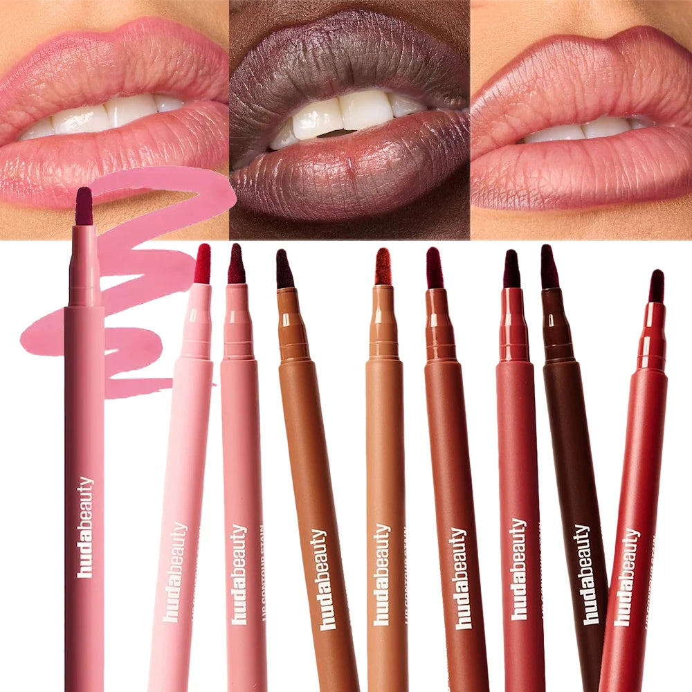 Huda Beauty Lip Contour Lip Stain Wear Matte Lipliner Pencil Tint Lipstick Long Lasting Non-stick Cup Moisturising Liner Makeup
