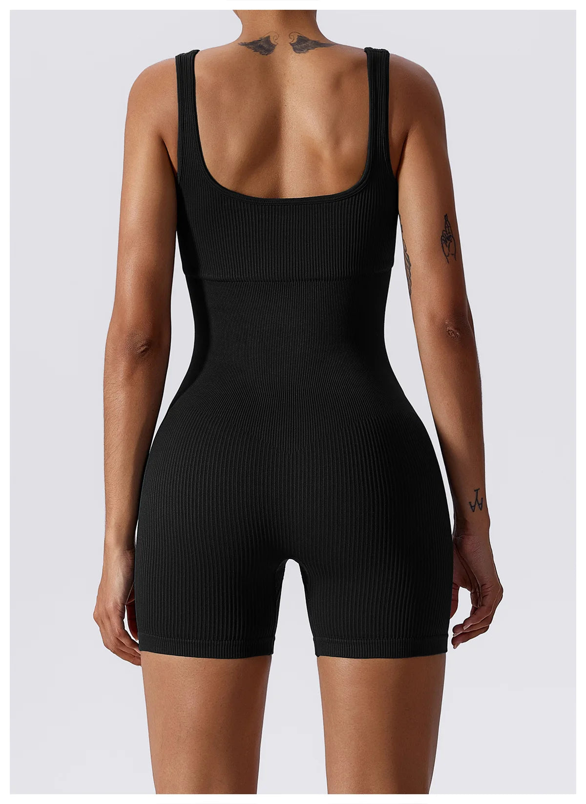 CZGUKE Women's square-neck threaded shorts dress suitable for fitness and yoga, quick-dry breathable and tight-fitting clothes