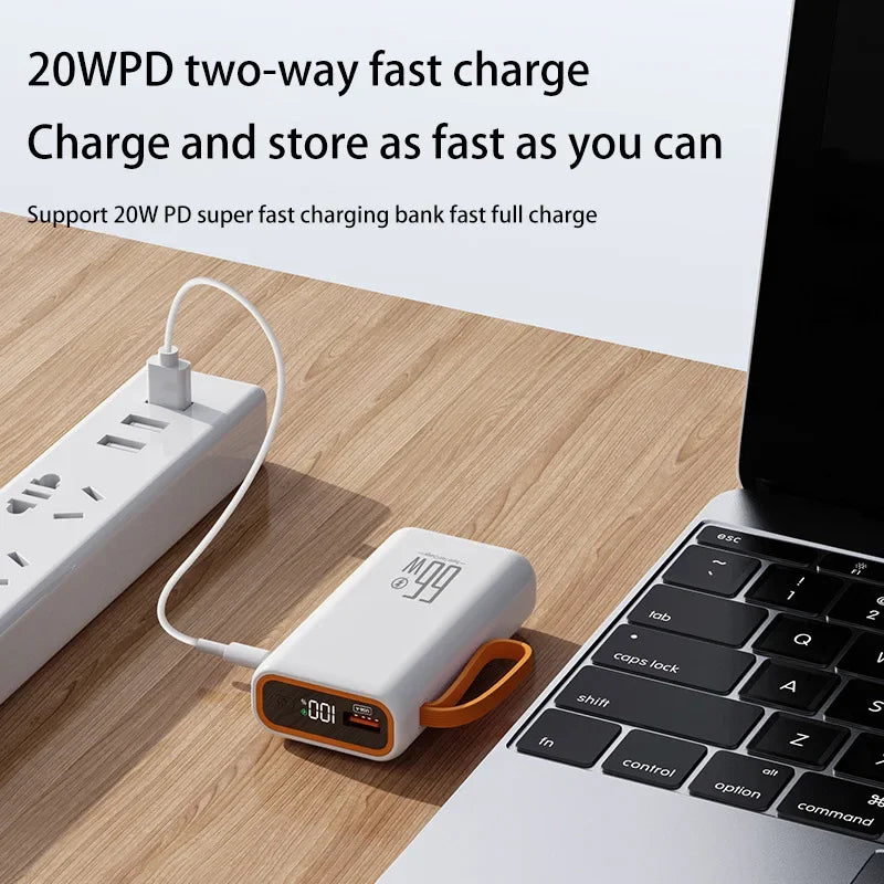 2025 Exquisite 30000mAh Power Bank 66W PD Fast Charging Portable Charger External Battery Pack Travel For iPhone Huawei Samsung