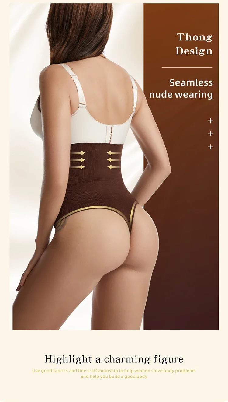 Women High Waist Body Recovery Slimming Underwear Tummy Control Panties Sexy Seamless Shapewear Thong Hip Lifting Corset