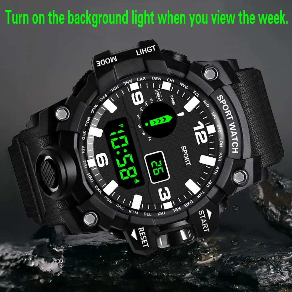 Multifunctional outdoor men's casual electronic watch men and women students fashion running sports watch