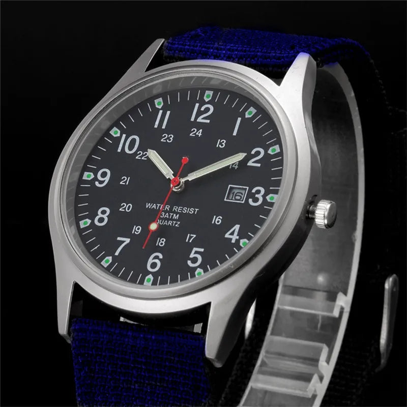 Boys Brand Cheap Watches Men Fashion Casual Nylon Band Sports Army Gifts Date Quartz Wrist Watch Fluorescent Relogio Masculino