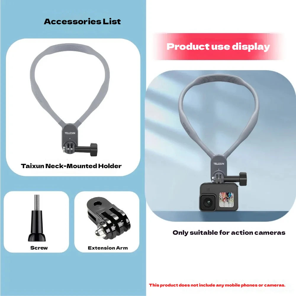Magnetic Neck Mount TELESIN Neck Mount Phone Holder Necklace Lanyard Strap for GoPro/Insta360/DJI Motorcycle camera Accessories