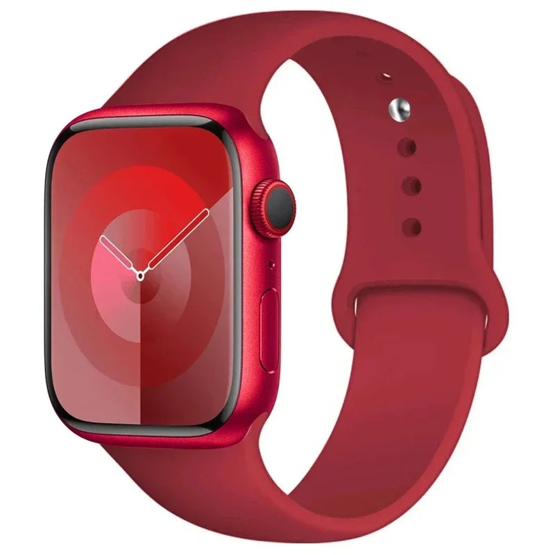 Silicone Band For Apple Watch strap 46mm 44mm 45mm 40mm 41mm 42-38mm 49mm sport bracelet iwatch series 11 10 9 8 7 6 5 SE Ultra3