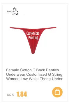 Women Sexy Custom Printing G string Underwear Cotton Panties for Lady Thongs Lingerie Underpant