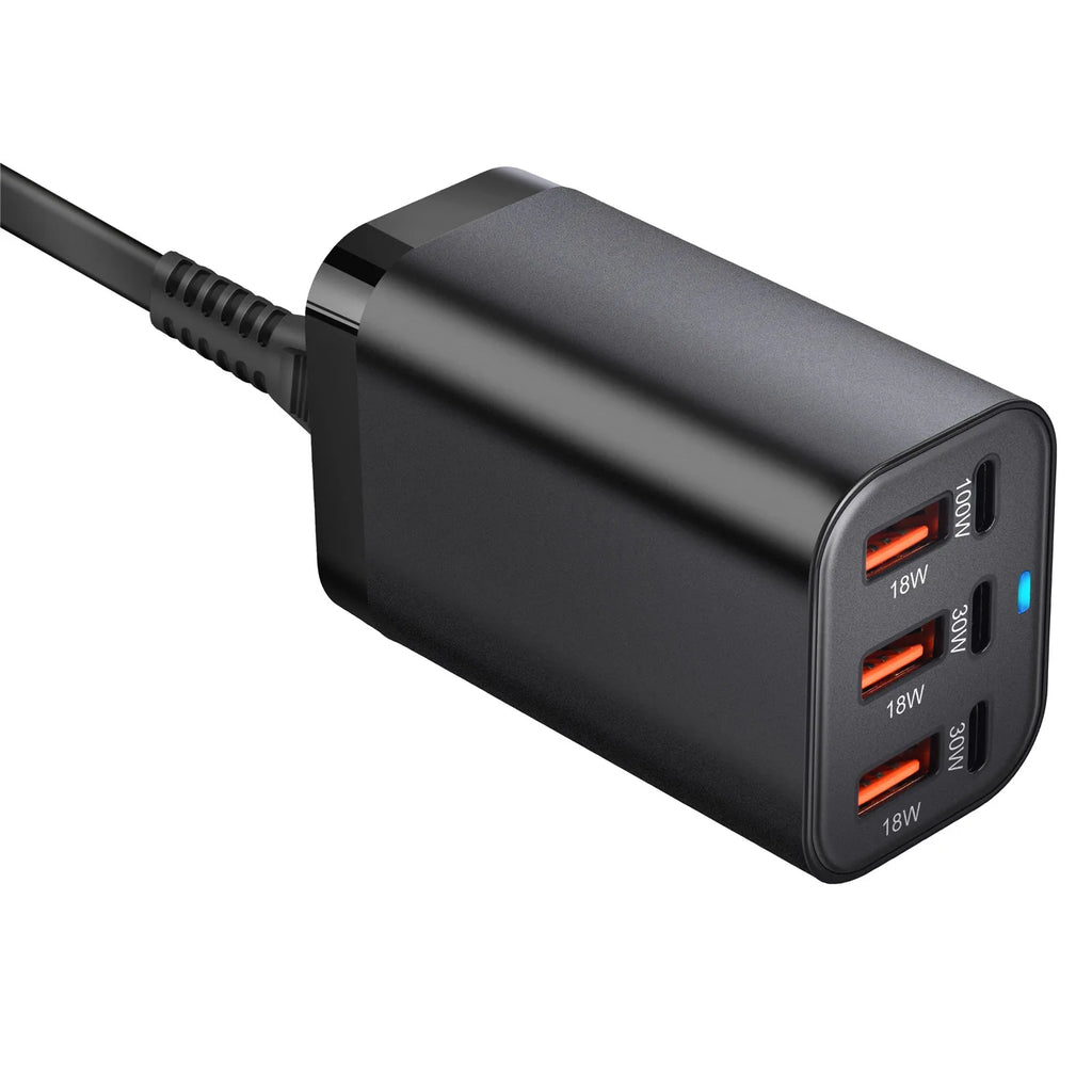 USB C Fast 200W 6-Port Charging  Fast  GaN Charger Power Adapter For iPhone 14/13/12 Series, Samsung Galaxy S23/S22/S21