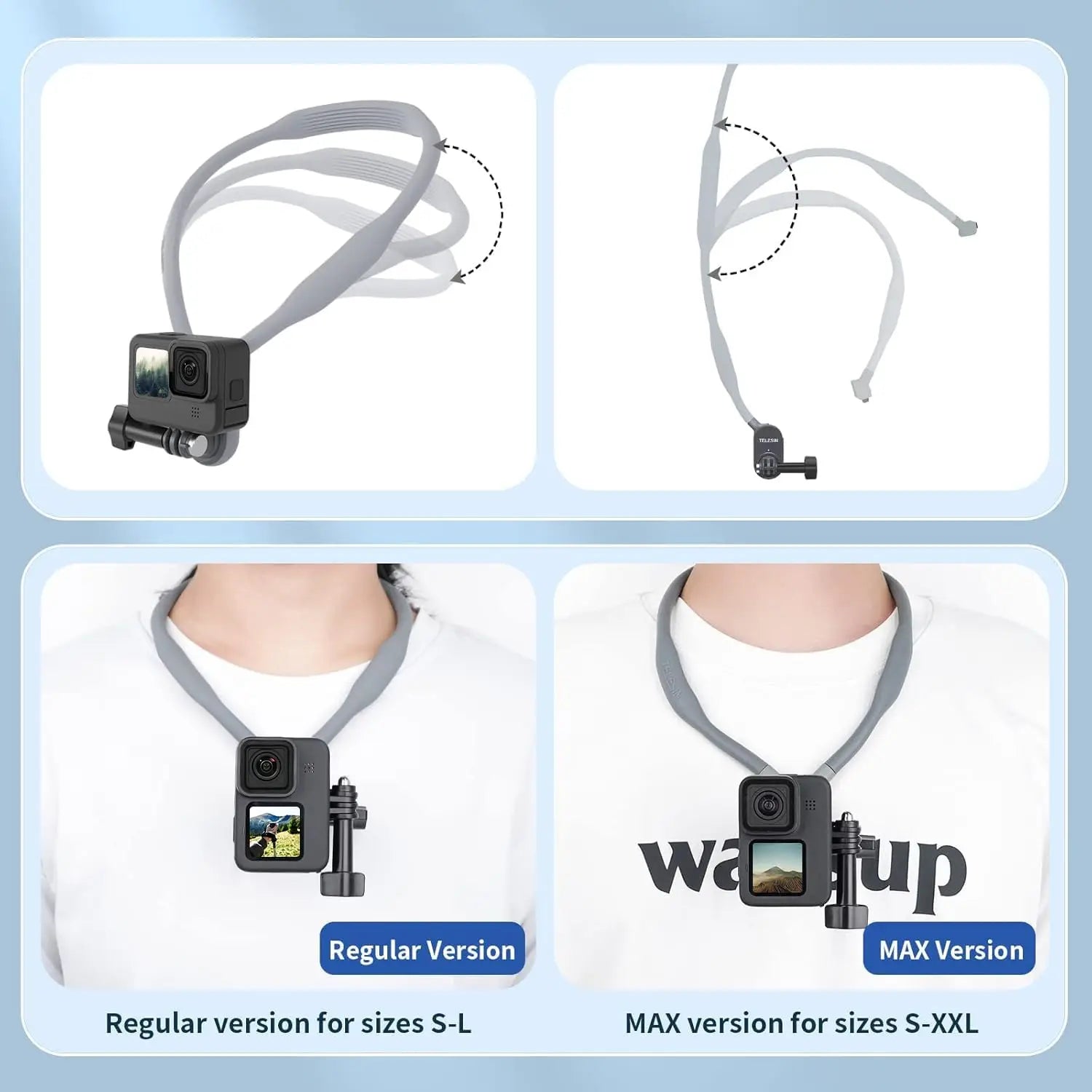 Magnetic Neck Mount TELESIN Neck Mount Phone Holder Necklace Lanyard Strap for GoPro/Insta360/DJI Motorcycle camera Accessories