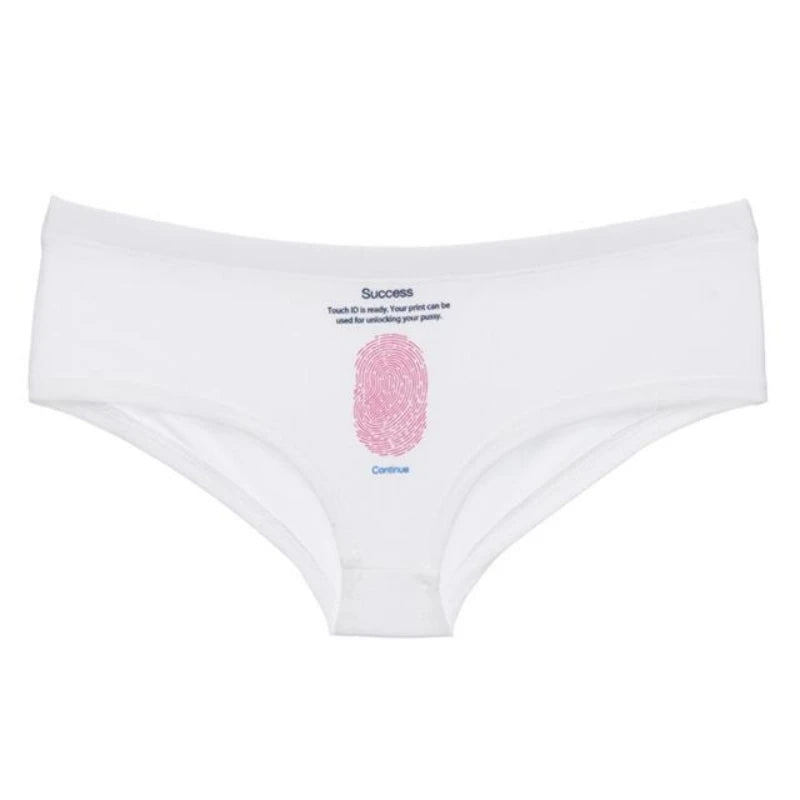 Women's Breathable Seamless Underpants Handprint Letter Printed Panties Sexy Low-waisted Knickers Elastic Female Briefs