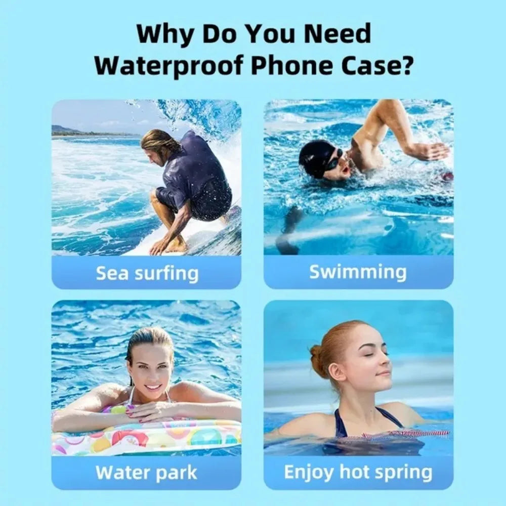 Transparent Phone Bag Waterproof Phones Pouch Bag Universal Underwater Summer Swimming Waterproof Case for IPhone Samsung Xiaomi