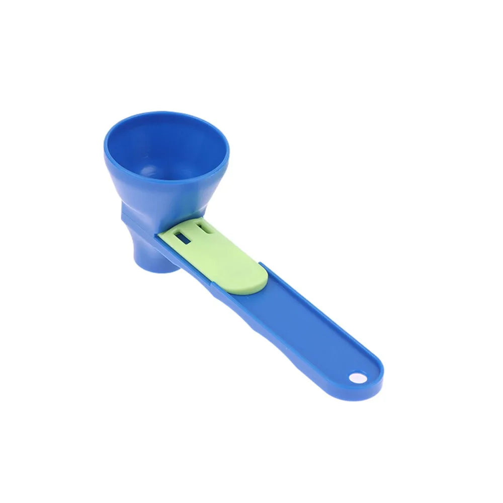 Creative Flling Coffee Scoop Funnel Plastic 2 in 1 Sliding Design Sliding Scoop Funnel Reusable Measuring Spoon Kitchen Gadgets