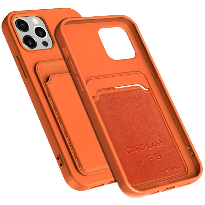 Phone Case For IPhone 16 Pro Max Case IPhone 12 Mini TPU Frosted Soft Protective Cover iPhone 14 Card Pocket 15 Plus