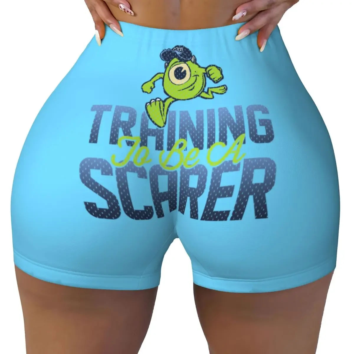 Custom Monsters University Mike M Logo Biker Running Gym Shorts for Women Athletic Workout Yoga Shorts