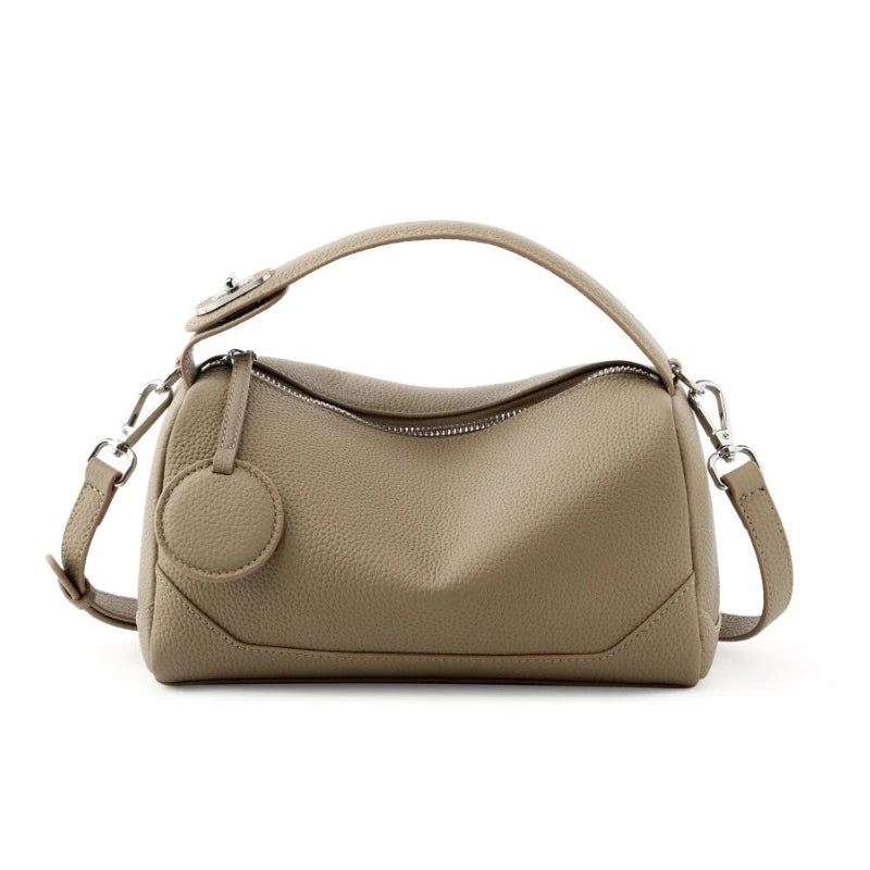 Burminsa Cowhide Genuine Leather Pillow Shoulder Crossbody Bags For Women 2026 Luxury Designer Top Handle Tote Ladies Handbags